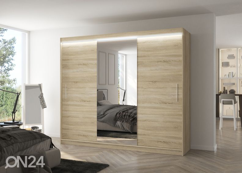 Liukuovikaappi Durelo I 250 cm + LED kuvasuurennos