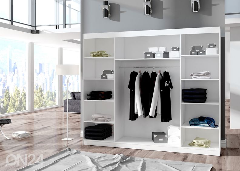 Liukuovikaappi Durelo I 250 cm + LED kuvasuurennos