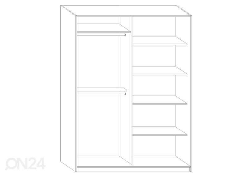 Liukuovikaappi Durrus 160 cm kuvasuurennos