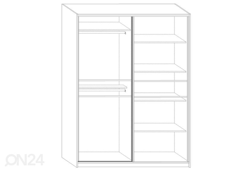 Liukuovikaappi Durrus 160 cm kuvasuurennos