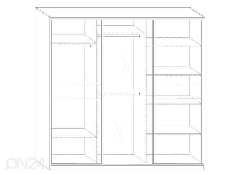 Liukuovikaappi Durrus 220 cm kuvasuurennos