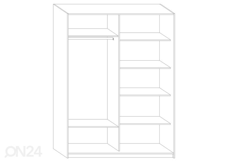 Liukuovikaappi Durrus II 160 cm kuvasuurennos