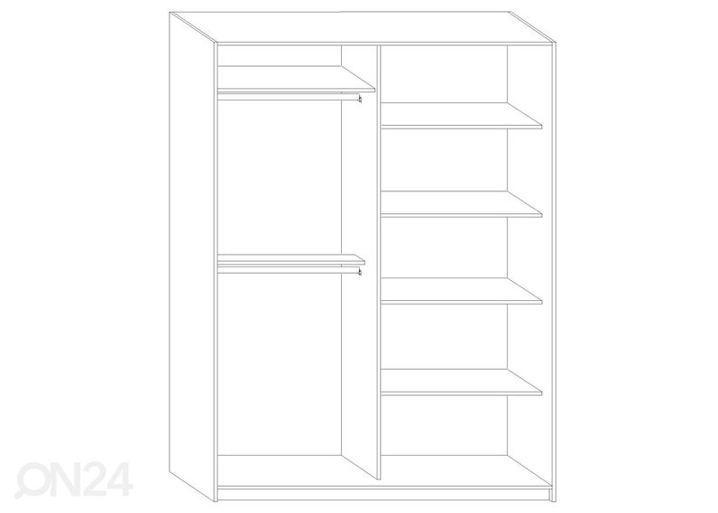 Liukuovikaappi Durrus II 160 cm kuvasuurennos