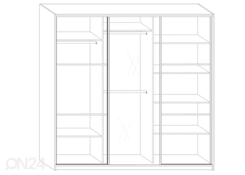 Liukuovikaappi Durrus II 220 cm kuvasuurennos