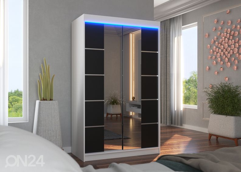 Liukuovikaappi Fiona I 120 cm + LED kuvasuurennos