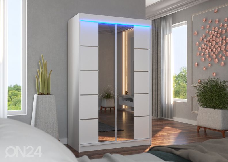 Liukuovikaappi Fiona I 120 cm + LED kuvasuurennos