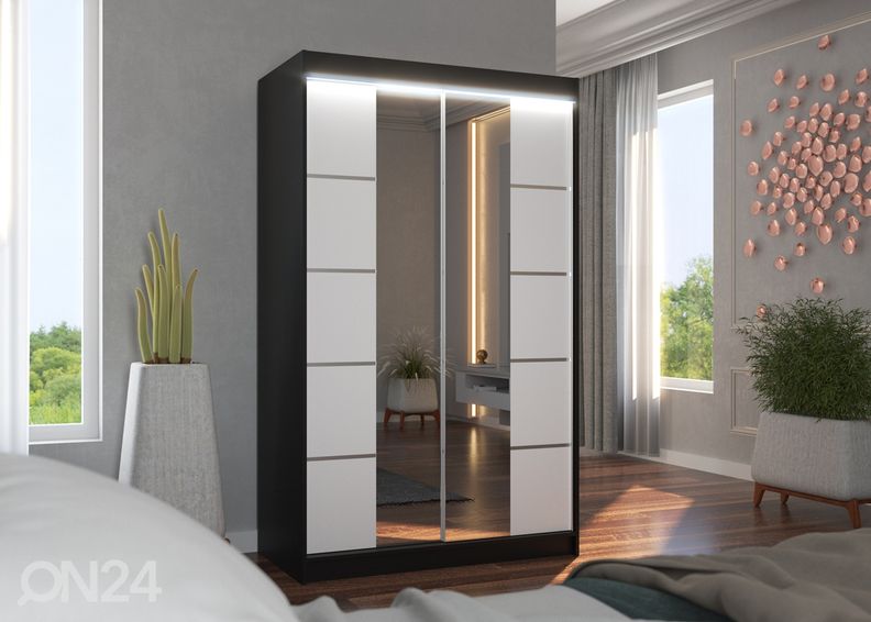 Liukuovikaappi Fiona I 120 cm + LED kuvasuurennos