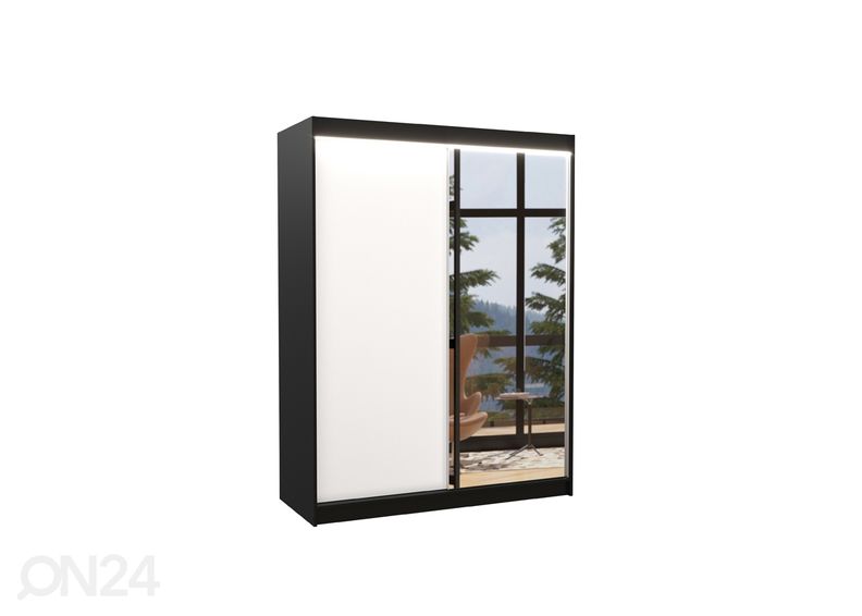 Liukuovikaappi Joanna 150 cm + LED kuvasuurennos