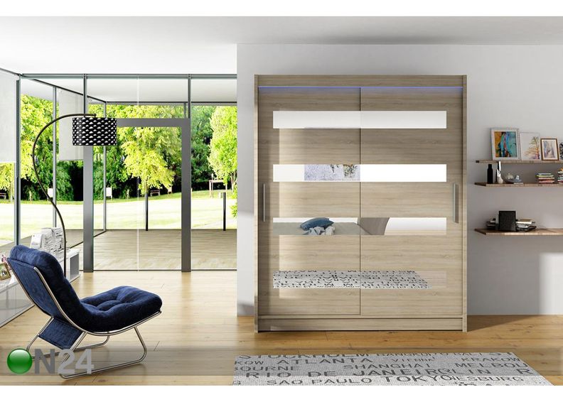 Liukuovikaappi + LED kuvasuurennos