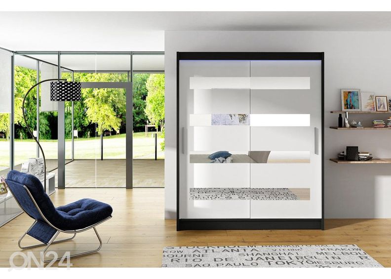 Liukuovikaappi + LED kuvasuurennos