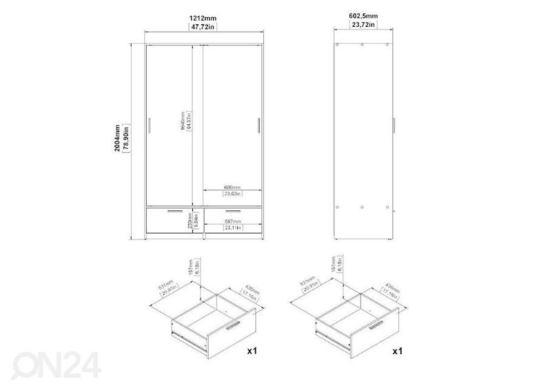 Liukuovikaappi Line 121 cm, hikkori kuvasuurennos