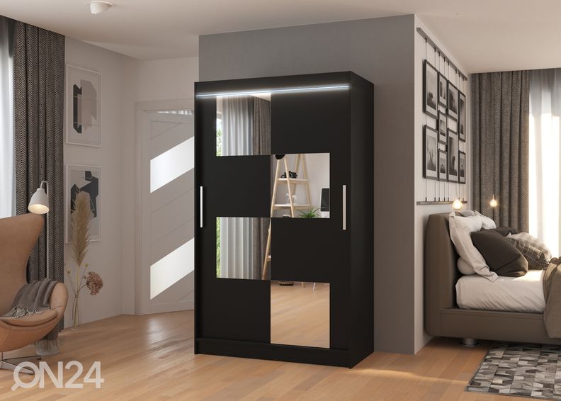 Liukuovikaappi Loca I 120 cm + LED kuvasuurennos
