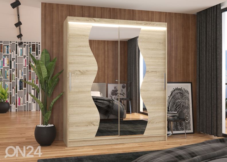 Liukuovikaappi Madison 180 cm + LED kuvasuurennos