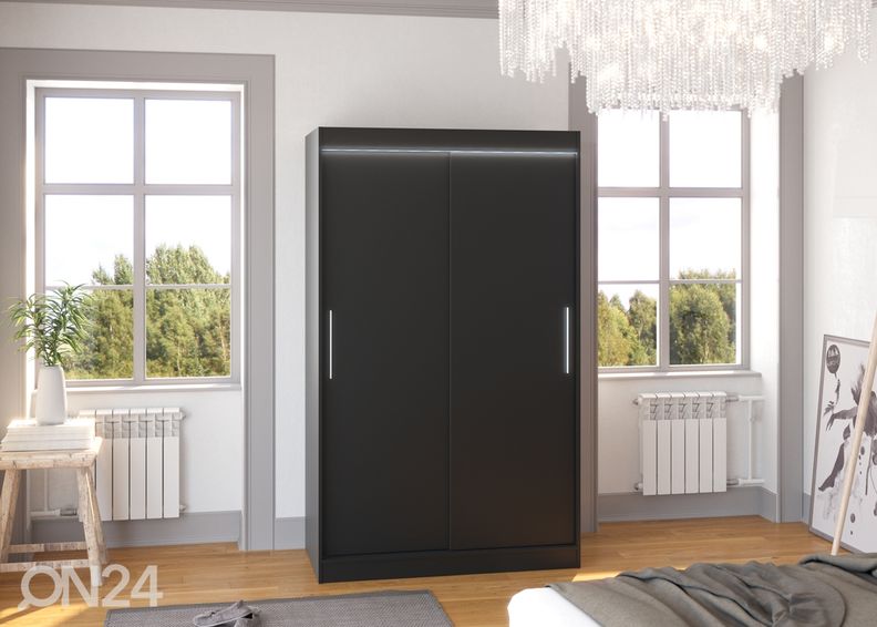 Liukuovikaappi Mars I 120 cm + LED kuvasuurennos