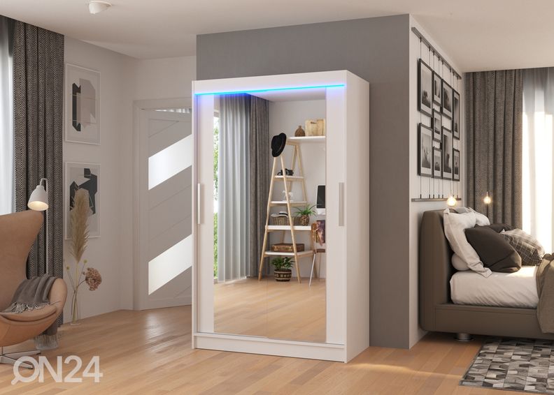 Liukuovikaappi Matlock 120 cm + LED kuvasuurennos