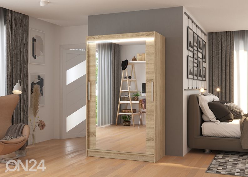 Liukuovikaappi Matlock 120 cm + LED kuvasuurennos