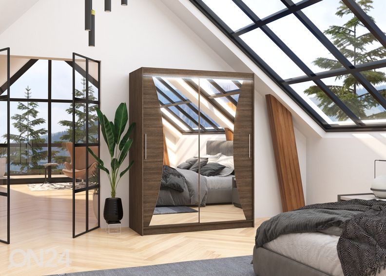 Liukuovikaappi Maxine 150 cm + LED kuvasuurennos