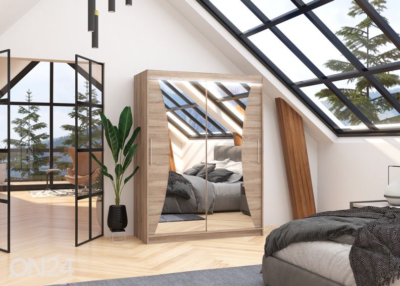 Liukuovikaappi Maxine 150 cm + LED kuvasuurennos