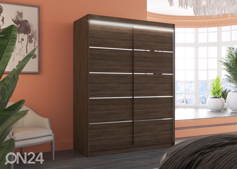 Liukuovikaappi Olivia 150 cm + LED kuvasuurennos