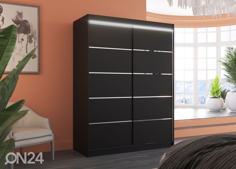 Liukuovikaappi Olivia 150 cm + LED kuvasuurennos