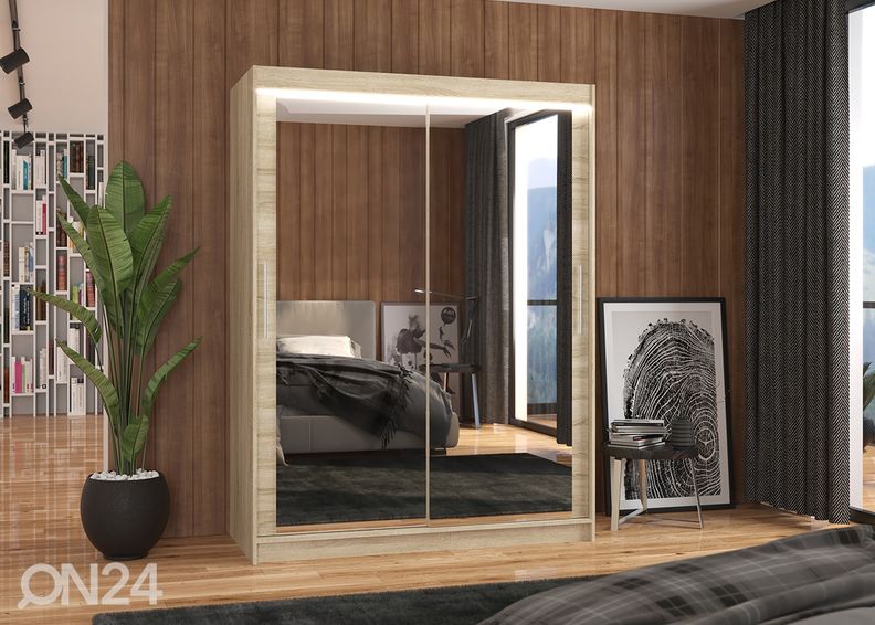 Liukuovikaappi Pausia I 150 cm + LED kuvasuurennos