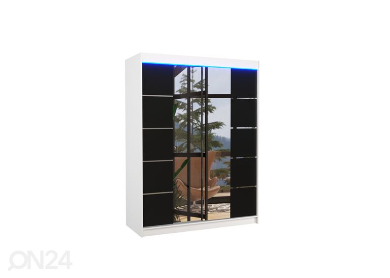 Liukuovikaappi Pelle I 150 cm + LED kuvasuurennos