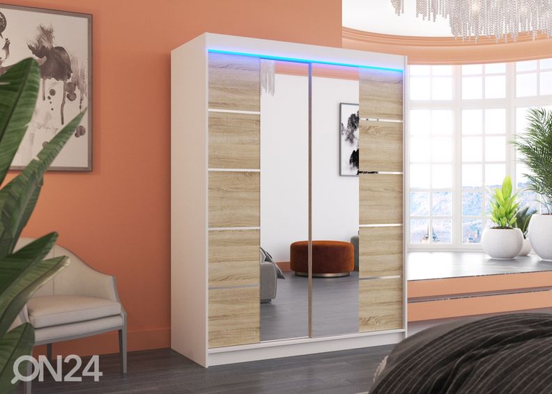 Liukuovikaappi Pelle I 150 cm + LED kuvasuurennos