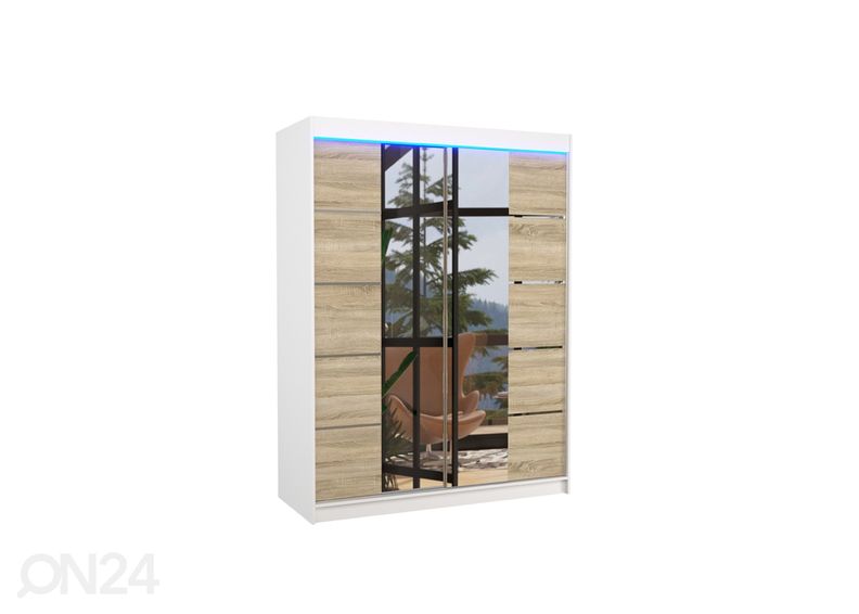 Liukuovikaappi Pelle I 150 cm + LED kuvasuurennos