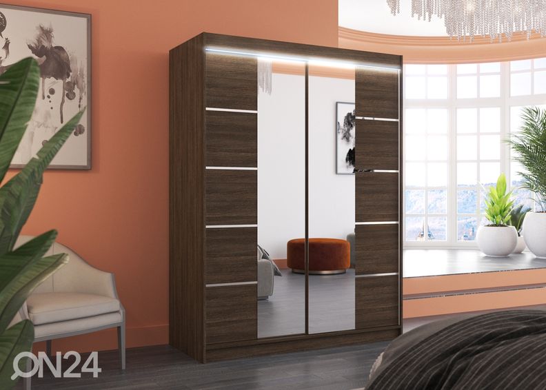 Liukuovikaappi Pelle I 150 cm + LED kuvasuurennos