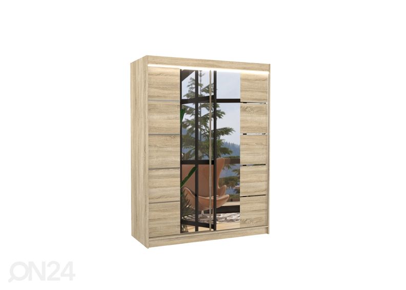 Liukuovikaappi Pelle I 150 cm + LED kuvasuurennos