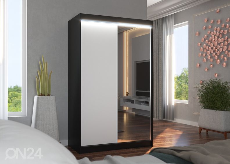 Liukuovikaappi Reine I 120 cm + LED kuvasuurennos