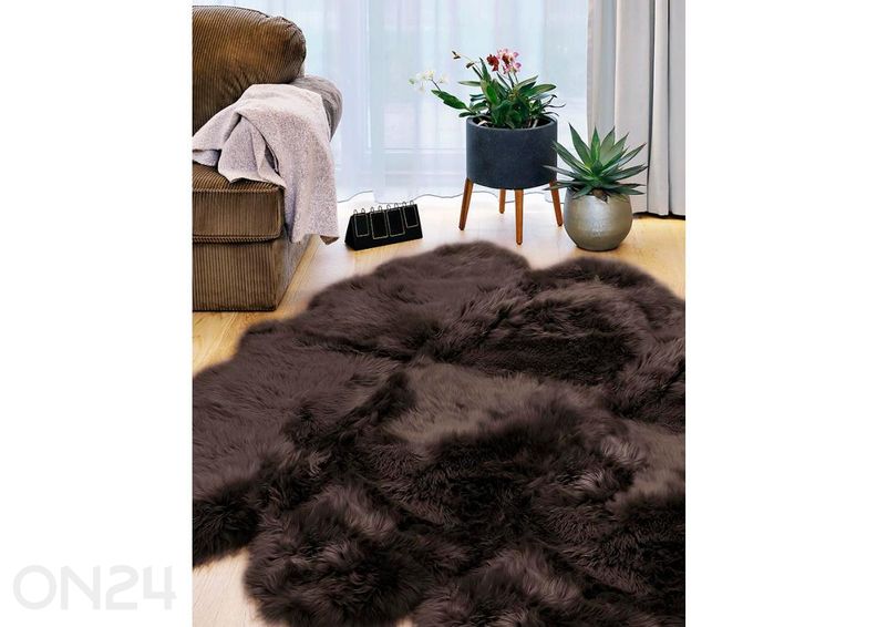 Luonnollinen lampaantalja Merino chocolate Quatro ±90x180 cm kuvasuurennos