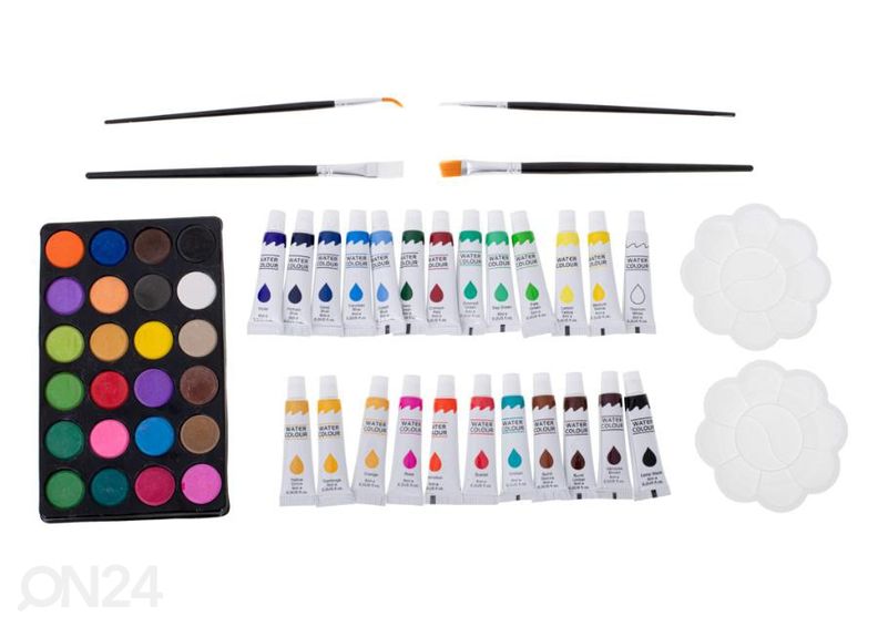 Maalausvälineet salkussa 145 kpl kuvasuurennos