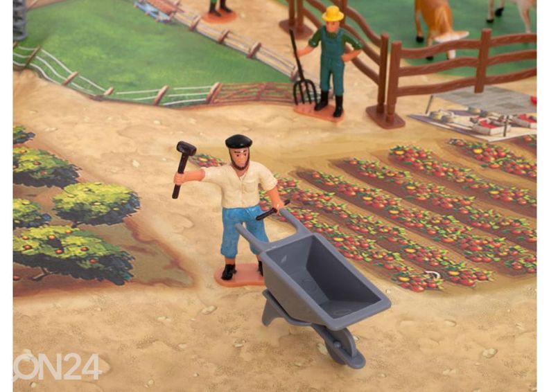 Maatila eläimillä ja koneilla 49 kpl kuvasuurennos