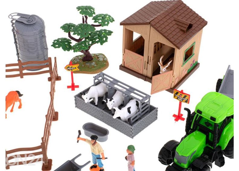 Maatila eläimillä ja koneilla 49 kpl kuvasuurennos