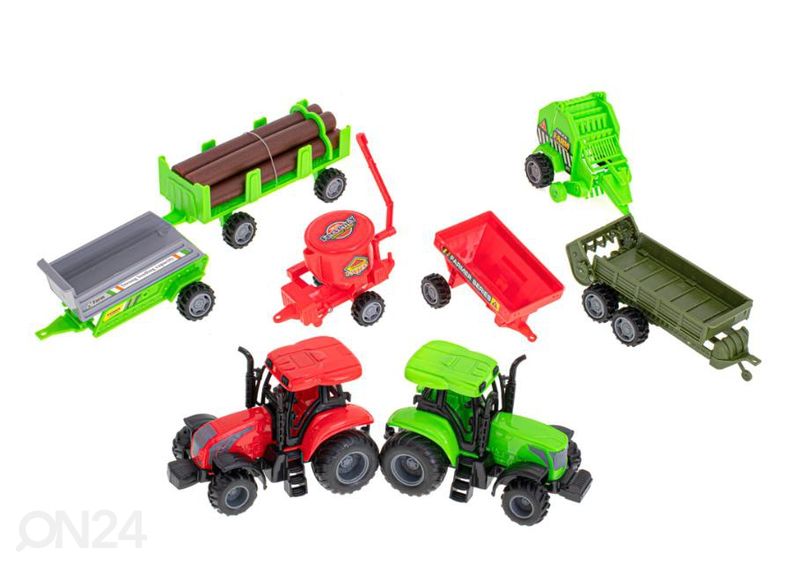 Maatila eläimillä ja koneilla 49 kpl kuvasuurennos