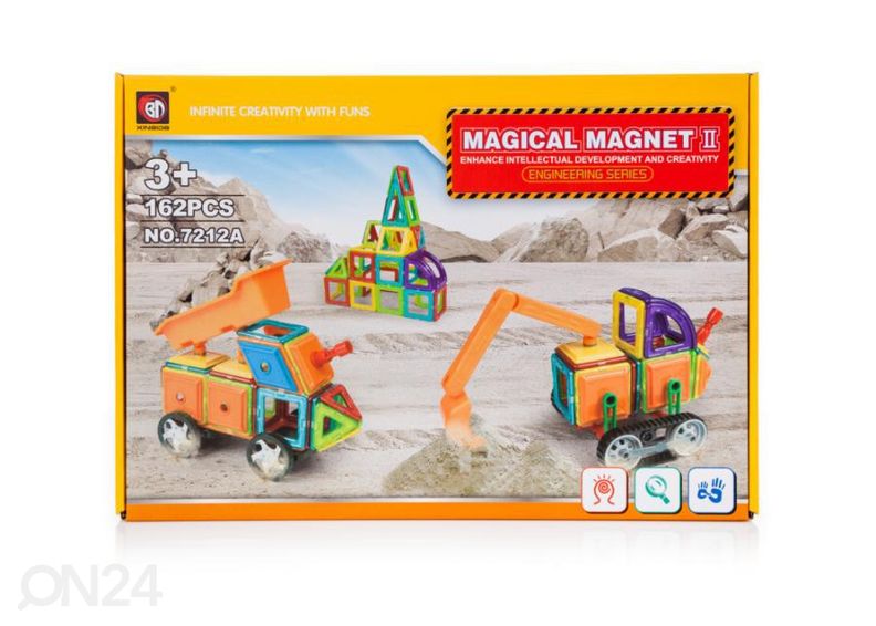 Magneetti rakennussarja Työkoneet 162 kpl Magical Magnet kuvasuurennos