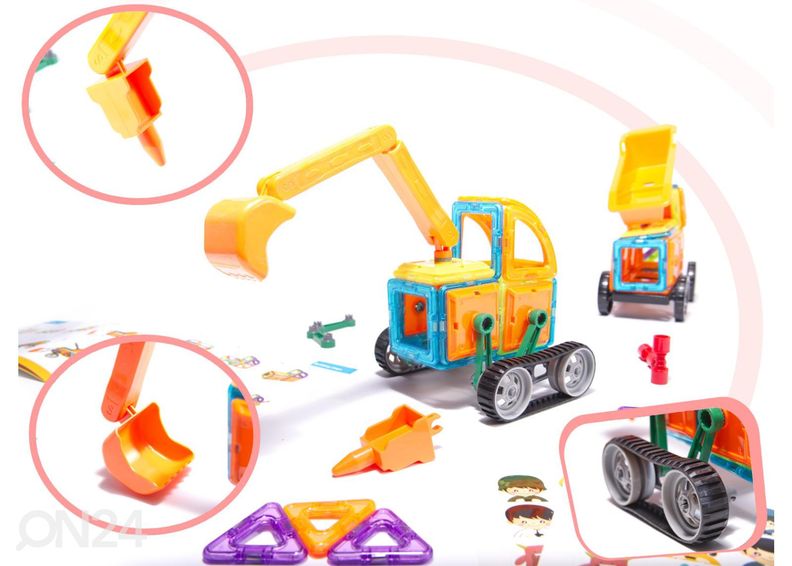 Magneetti rakennussarja Työkoneet 162 kpl Magical Magnet kuvasuurennos