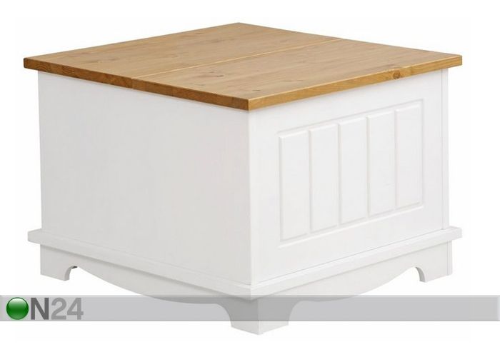 Mänty sohvapöytä / säilytysarkku Trinidad 70x70 cm kuvasuurennos