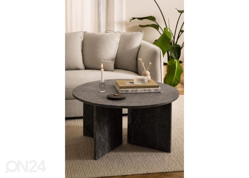 Marmori sohvapöytä Victoria Ø90 cm kuvasuurennos