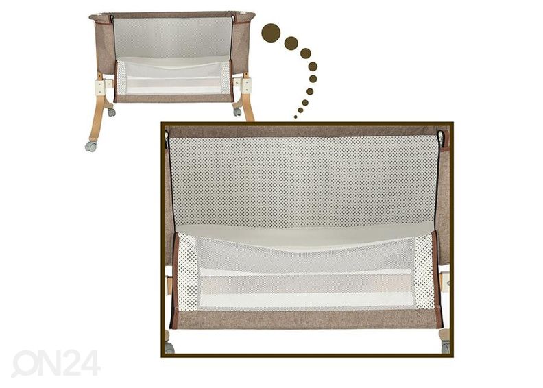 Matkasänky / lasten kehto pyörillä, ruskea kuvasuurennos