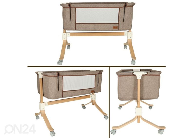 Matkasänky / lasten kehto pyörillä, ruskea kuvasuurennos