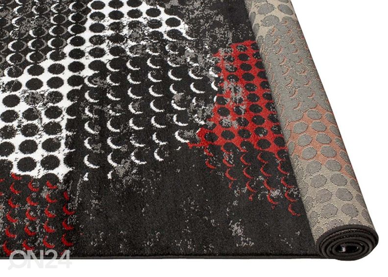 Matto Carnegie Black Red 200x290 cm kuvasuurennos