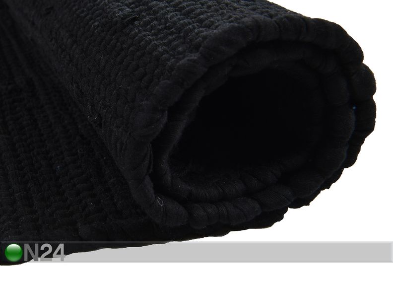 Matto Happy Cotton Uni 120x180 cm, musta kuvasuurennos