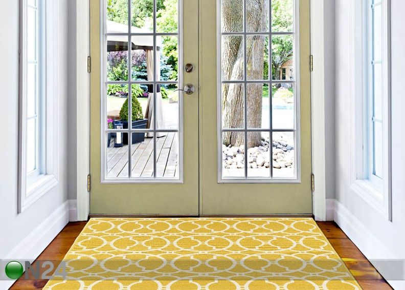 Matto Interlaced Yellow 133x190 cm kuvasuurennos
