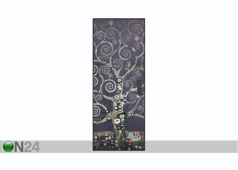 Matto Lebensbaum marine silber 75x190 cm kuvasuurennos