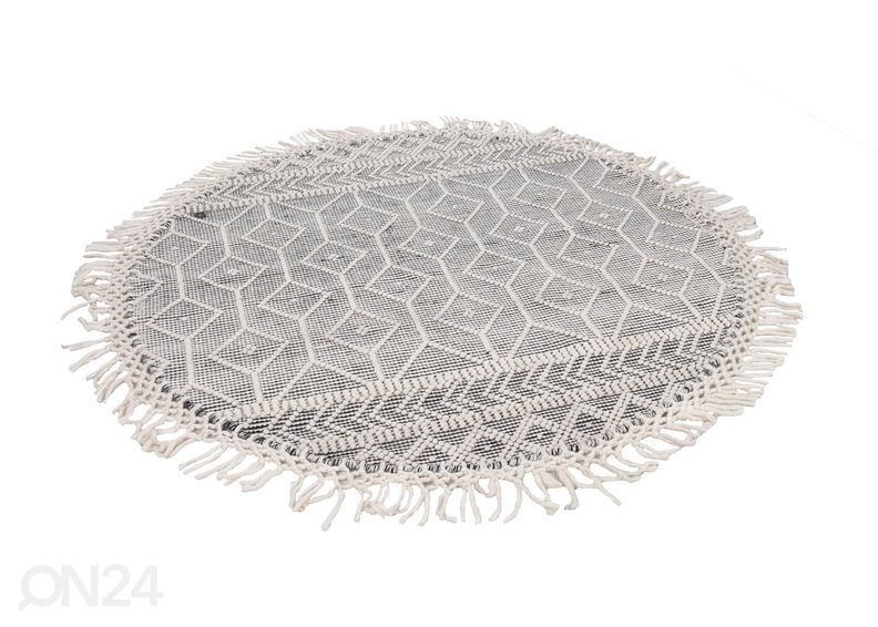 Matto om Tailor Colored Macrame Ø140 cm harmaa kuvasuurennos