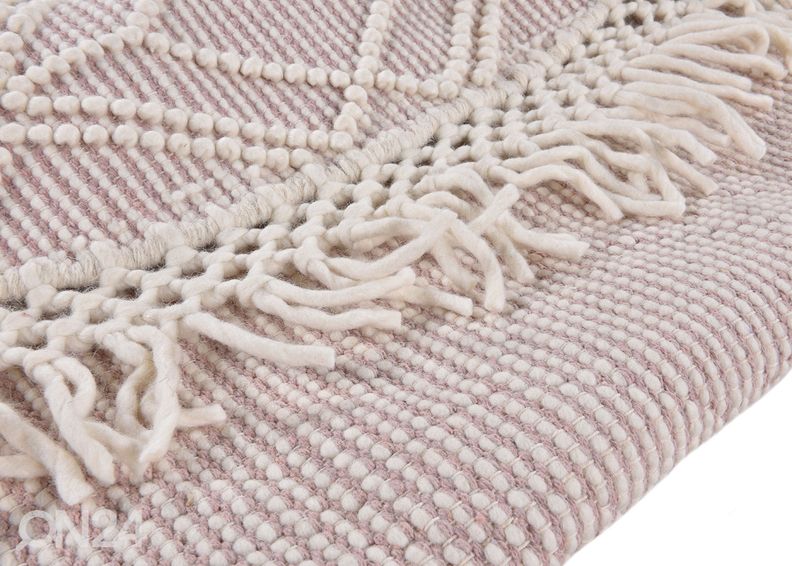 Matto om Tailor Colored Macrame Ø140 cm roosa kuvasuurennos