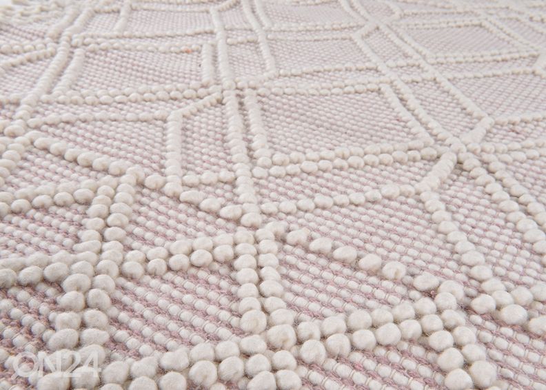 Matto om Tailor Colored Macrame Ø140 cm roosa kuvasuurennos