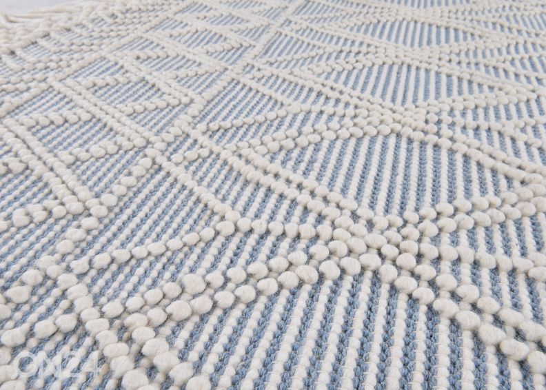 Matto om Tailor Colored Macrame Ø140 cm sininen kuvasuurennos